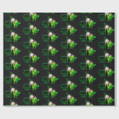 Irisch Leprechaun und Grünes Bier Geschenkpapier (Flach)