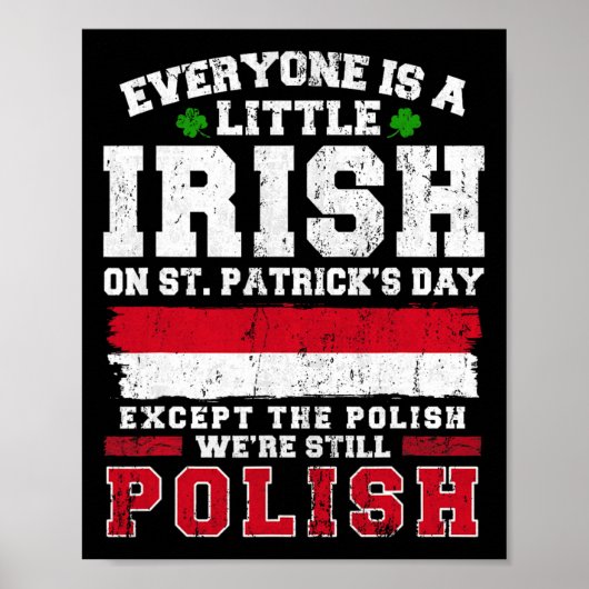 Irisch Polnisch St Patricks Day Polnische Mätzchen Poster (Vorne)