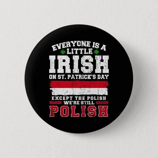 Irisch Polnisch St Patricks Day Polnische Scherere Button (Vorderseite)