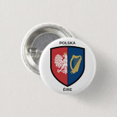 Irisch-Polnisches Erbe Button (Vorne & Hinten)