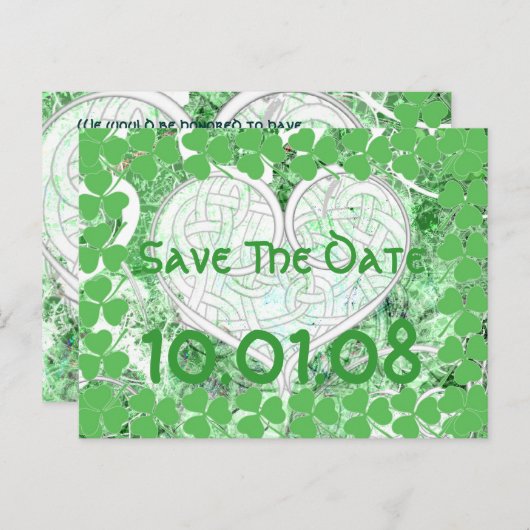 Irisch Save the Date - gestört Ankündigungspostkarte (Vorne/Hinten)