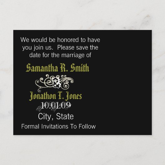 Irisch Save the Date mit Ihrem Foto Ankündigungspostkarte (Rückseite)