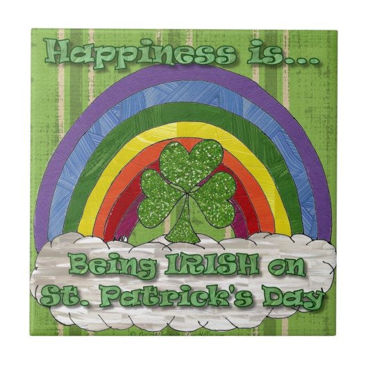 Irisch sein an St. Patricks Tag Fliese (Vorderseite)