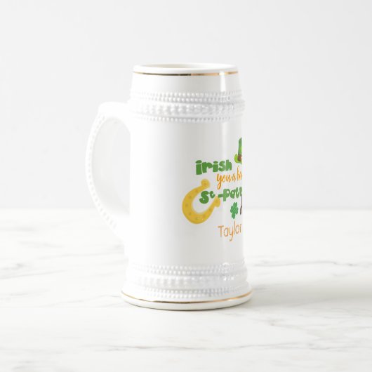 Irisch Sie glücklich St Patricks Day Bierglas (Vorderseite Links)