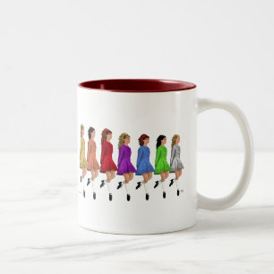 Irisch Step-Tänzer - Regenbogenreihe der Tänzer Zweifarbige Tasse