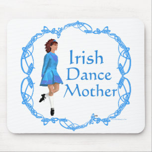 Irisch tanzende Mutter - Blau Mousepad