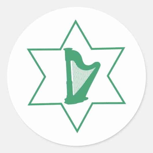 Irisch und jüdisch runder aufkleber (Vorderseite)