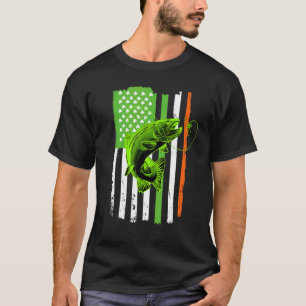 Irisch Uns Amerikanische Flagge Angeln Fisch St Pa T-Shirt