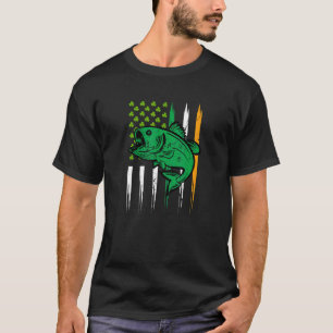 Irisch Us Amerikanische Flagge Angeln St Patricks T-Shirt