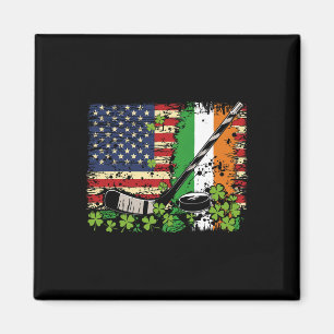 Irisch Usa Flag Leprechaun Glückshockey St. Patric Magnet