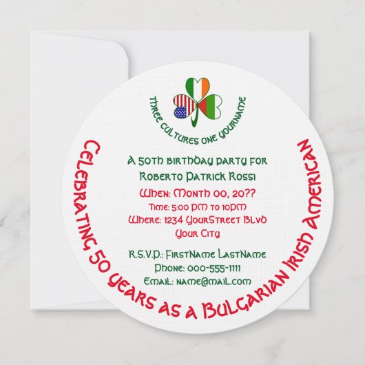 Irisch USA Kleeblatt Birthday Einladung (Vorderseite)