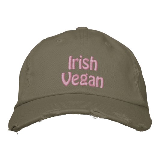Irisch Vegan, St. Patrick's Day, Pink Green Bestickte Kappe (Vorderseite)