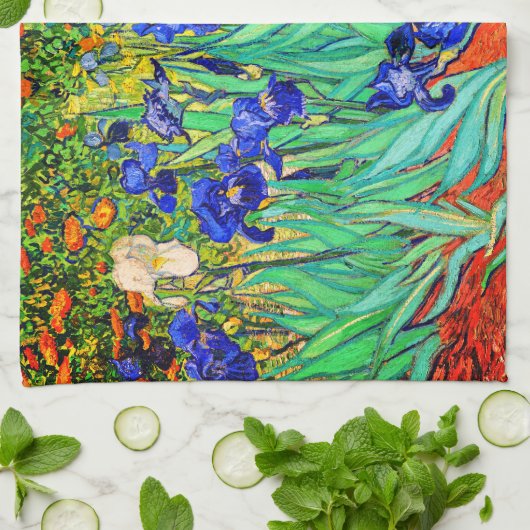 Irisch von Vincent Van Gogh Geschirrtuch (Gefaltet)