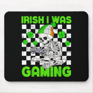 Irisch war Gaming-Jungs St. Patricks Day Skelett Mousepad