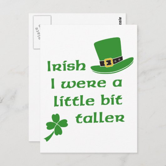 Irisch war ich ein bisschen größer St Patrick's Da Postkarte (Vorne/Hinten)