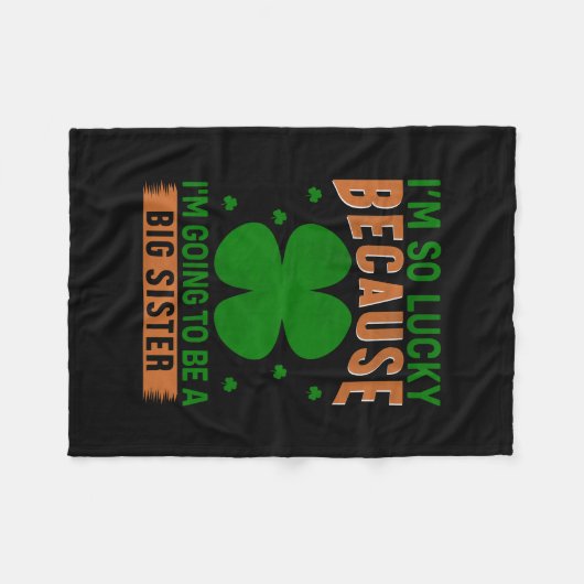 Irisch werde ich eine große Schwester sein Fleecedecke (Vorderseite (Horizontal))