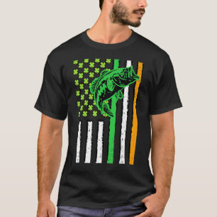 Irisch Wir Amerikanische Flagge Angeln Fisch St Pa T-Shirt