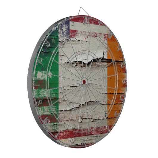 Irische amerikanische Flagge der Knistern-Farben-| Dartscheibe (Vorderseite Links)