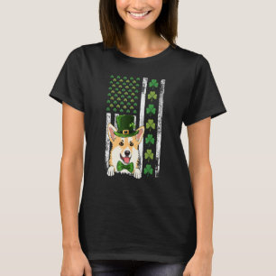 Irische amerikanische Flagge Irland Vintage Corgi T-Shirt