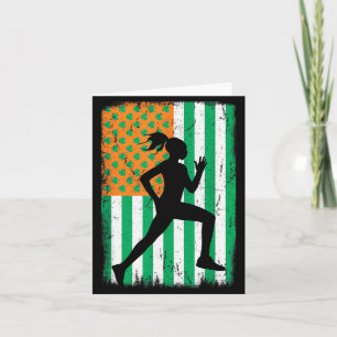 Irische Amerikanische Flagge Läuferin St. Patrick' Karte