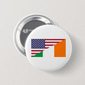 Irische amerikanische Flagge Stolz US Irland Button (Vorne & Hinten)