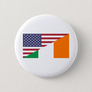 Irische amerikanische Flagge Stolz US Irland Button