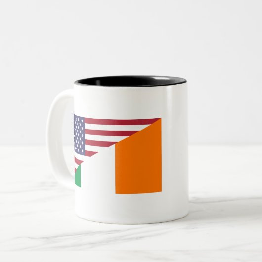 Irische amerikanische Flagge Stolz US Irland Zweifarbige Tasse (Vorderseite Links)