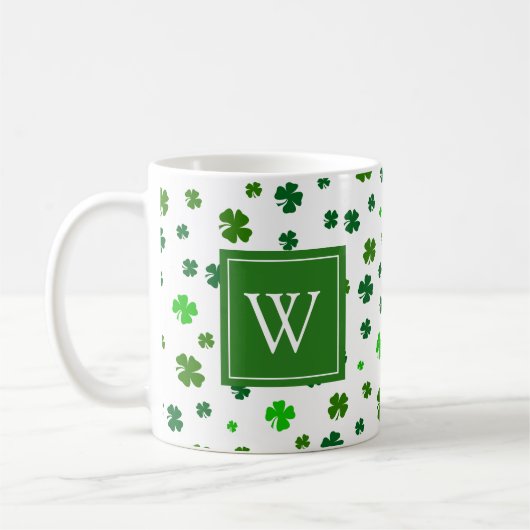 Irische Anfangsbuchstaben Shamrock Initial Monogra Kaffeetasse (Links)