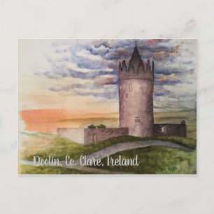 Irische Aquarelllandschaft, Doolin, Grafschaft Cla Postkarte