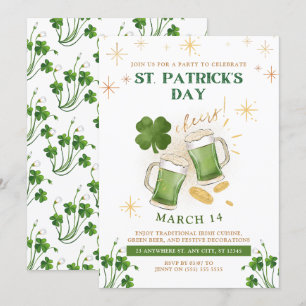 Irische Biere & St. Patrick's Day Feier Einladung