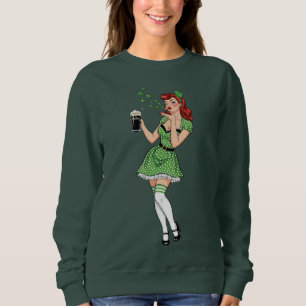 Irische Bierliebhaber-Pin-Up Sweatshirt
