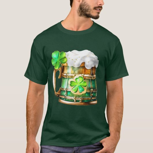 Irische Bierschaufeln Sláinte Kleeblatt Kleeblatt T-Shirt (Vorderseite)
