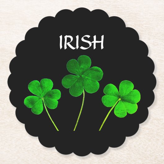 Irische Blätter des St. Patrick's Day Kleeblatt Gr Untersetzer (Vorderseite)