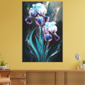 *~* Irische blaue Blume Künstlerisch Iris Malerei  Leinwanddruck (Insitu (Wohnzimmer))