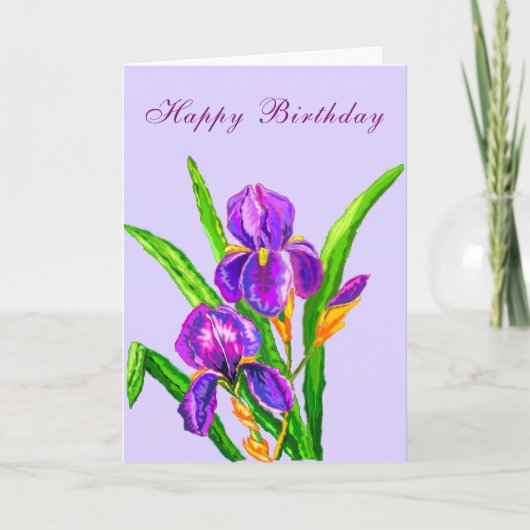 Irische Blume Happy Birthday Card Karte (Vorderseite)