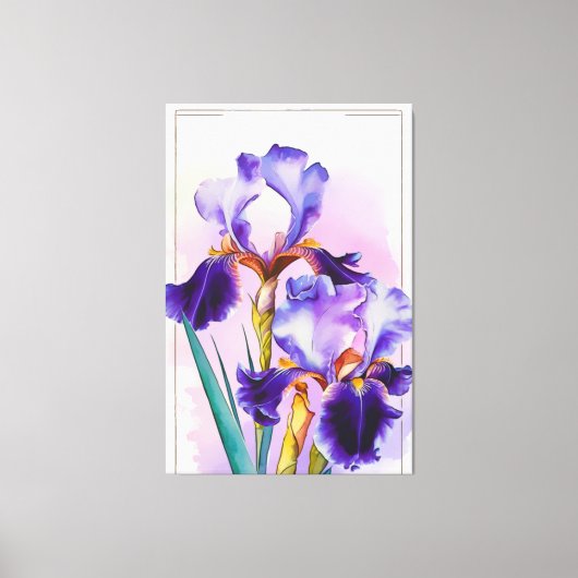 *~* Irische Blume Künstlerisch Iris Malerei AP84 Leinwanddruck (Vorderseite)
