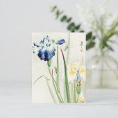 Irische Blume von Blumen von Ohara Koson Postkarte (Stehend Vorderseite)