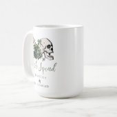 Irische Braut-Squad Gothic Grüner Totenkopf & Rose Kaffeetasse (Vorderseite Links)