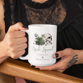 Irische Braut-Squad Gothic Grüner Totenkopf & Rose Kaffeetasse