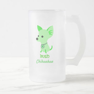 Irische Chihuahuabier-Tasse Mattglas Bierglas