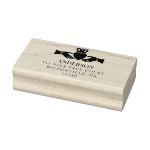 Irische Claddagh-Ring-Rücksendeadresse Gummistempel