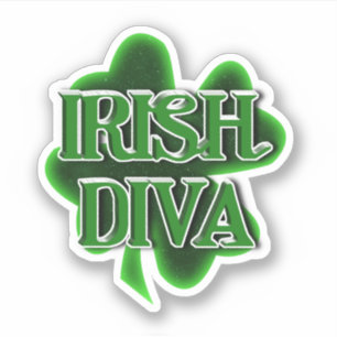 Irische Diva St. Patrick's Day Aufkleber