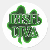 Irische Diva St. Patrick's Day Runder Aufkleber (Vorderseite)