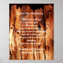 Irische Ehe Segen alten Holz angepasste Print