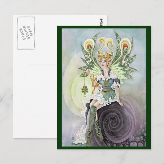 Irische Fee Postkarte (Vorne/Hinten)