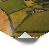 Irische Feldflur-Patchwork – Luftbild-Landschaftsd Poster (Ecke)