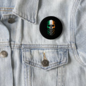 Irische Flagge Bärtiger Totenkopf St. Patrick's Da Button (Beispiel)