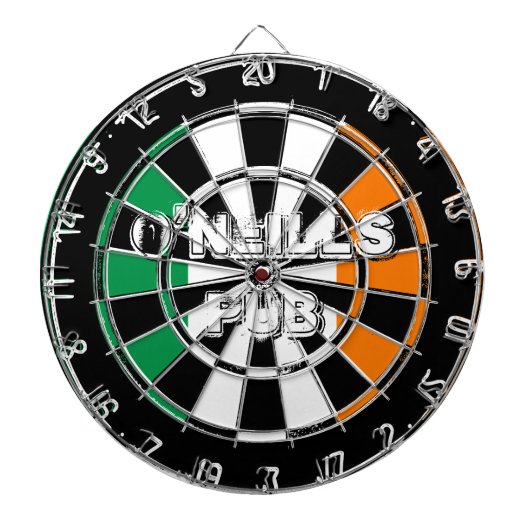 Irische Flagge Dartboard Design für Pub oder Man C Dartscheibe (vorne)