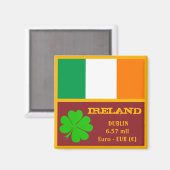 irische Flagge, Dublin & Irland, Reisen/Sportfans Magnet (Vorderseite/Rückseite)