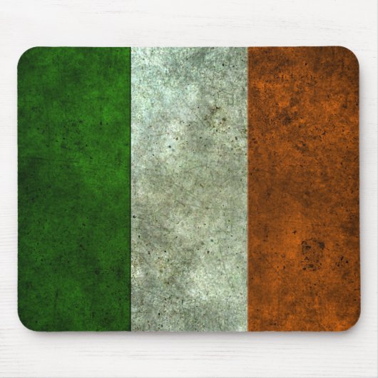 Irische Flagge gealterter Stahleffekt Mousepad (Vorne)